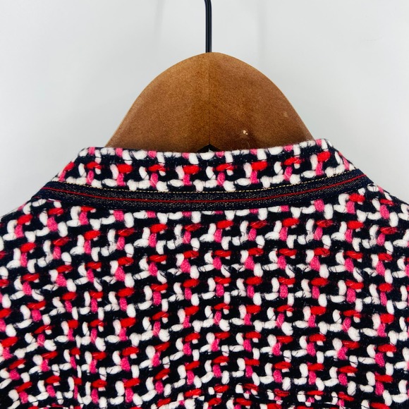 Basler Pink Navy White Faux Tweed Zip-Up Blazer Size EU40 - Picture 5 of 12